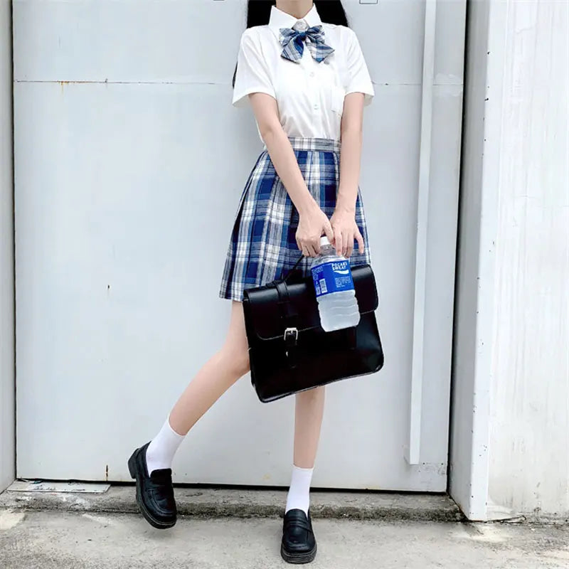 Jk Uniforms Gyaru School Uniform for Girl Student Pleated Skirt Uniform Set Women Short Sleeve Bow Tie Seifuku Japanese Style Street King Limited