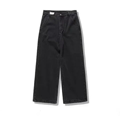 Y2K Mens Pants Letter Embroidered Retro Blue Loose Jeans High Waist Wide Leg Pants Harajuku Hip Hop Protect Streetwear Jeans Street King Limited