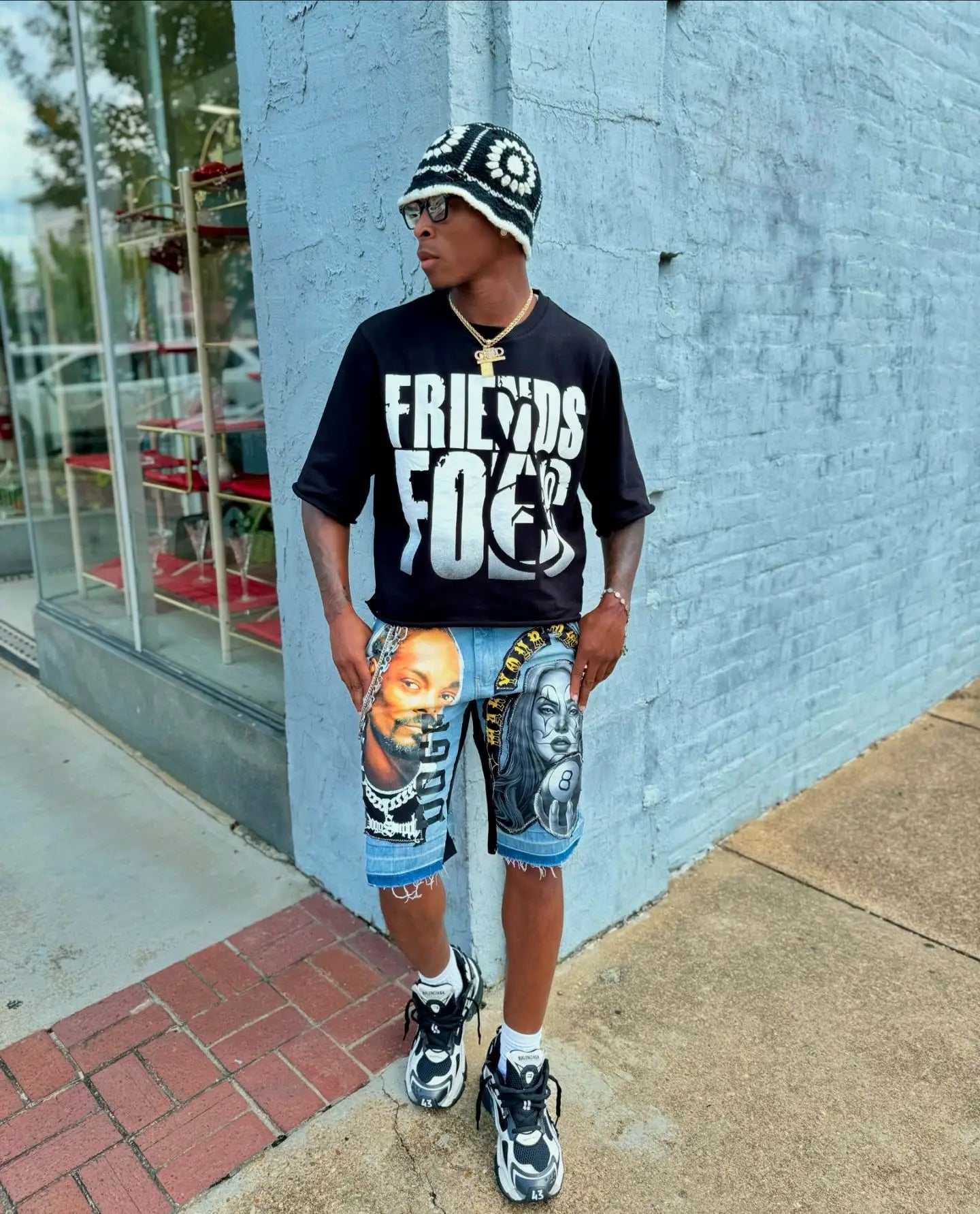 Retro casual Gothic letter pattern printed oversized T-shirt men's Y2K street hip-hop loose and versatile short sleeved shirt Street King Limited