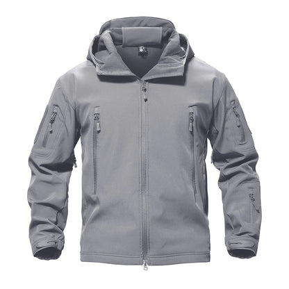 solid waterproof fleece lined jacket mens jacket softshell outwear coat windbreaker outdoor warm clothes with pockets unique default style 4526
