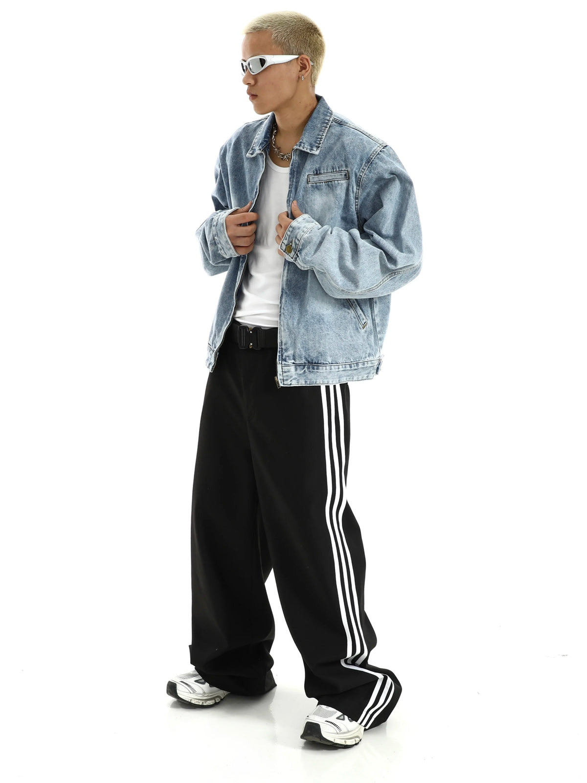 wide shoulder harajuku denim jacket coat mens fashion hip hop distressed washed jeans outerwear casual streetwear jeans jackets unique jeans style 3979