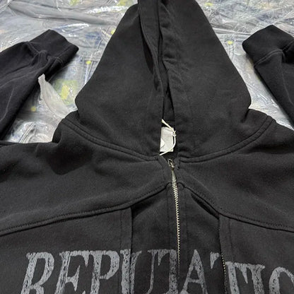 Double zipper hooded cardigan jacket Street King Limited