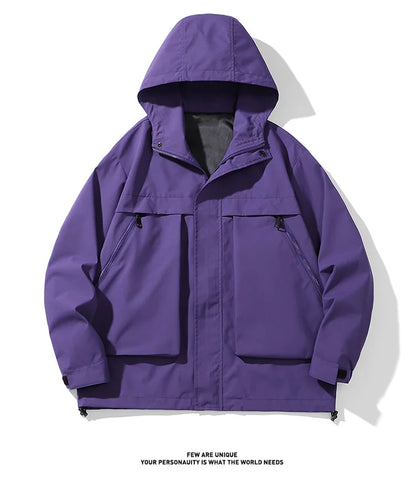 japanese outdoor jackets classic men solid color jacket spring autumn hooded coat basic zipper up windbreaker unisex outerwear unique default style 5331