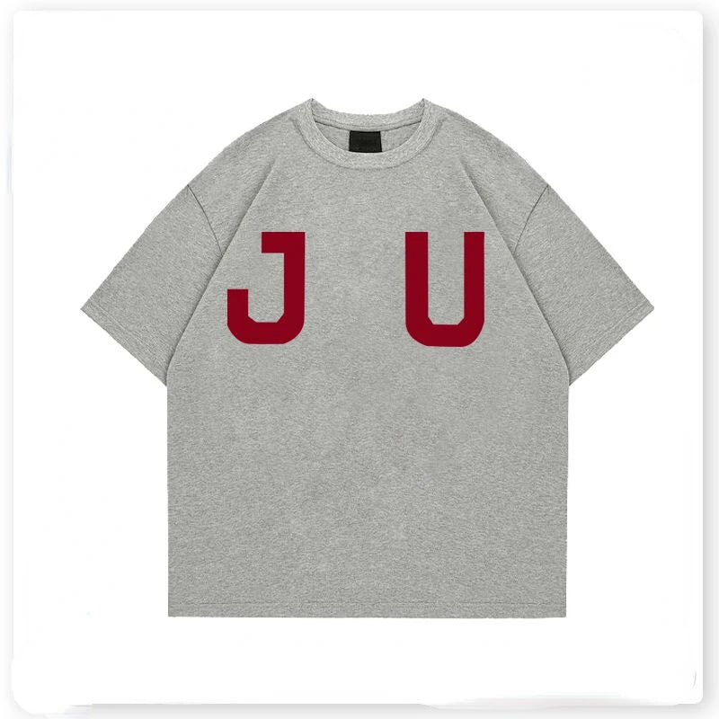 Fashionable Korean Retro Hip-hop Trendy Brand Letter Printed T-shirt Men Ins Niche Design Street Y2K Round Neck Half-sleeved Top Street King Limited