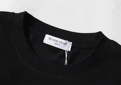 2024ss New IH NOM UH NIT T-shirt Masked Gold Necklace Printing Men Woman Good Quality Chaopai Top Tees Street King Limited