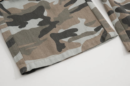streetwear side pockets camouflage baggy cargo pants men and women straight patchwork casual jeans loose oversize denim trousers unique cargo style 2884