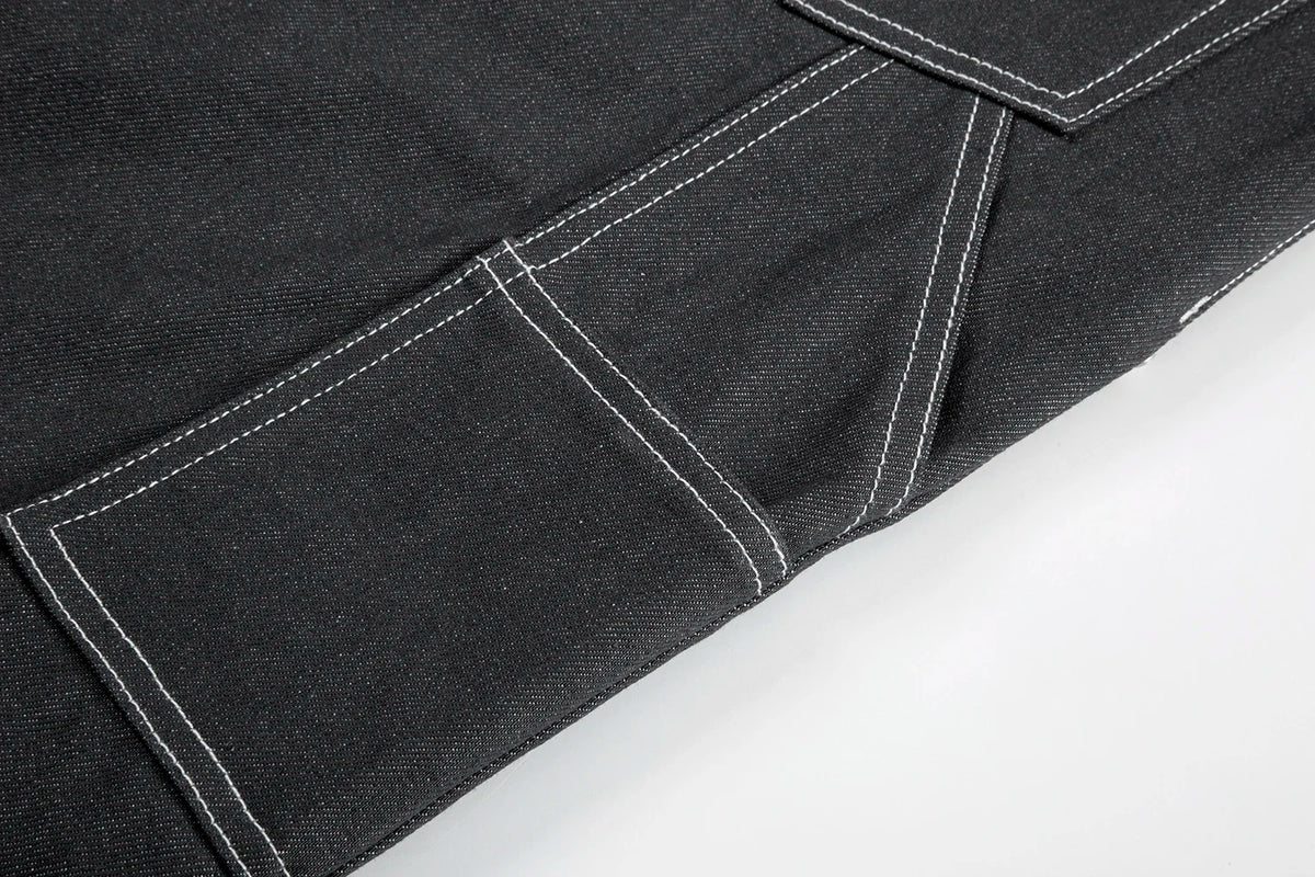 retro ankle zipper original casual logging pants mens straight streetwear baggy loose jeans cargos oversized denim trousers unique cargo style 2157