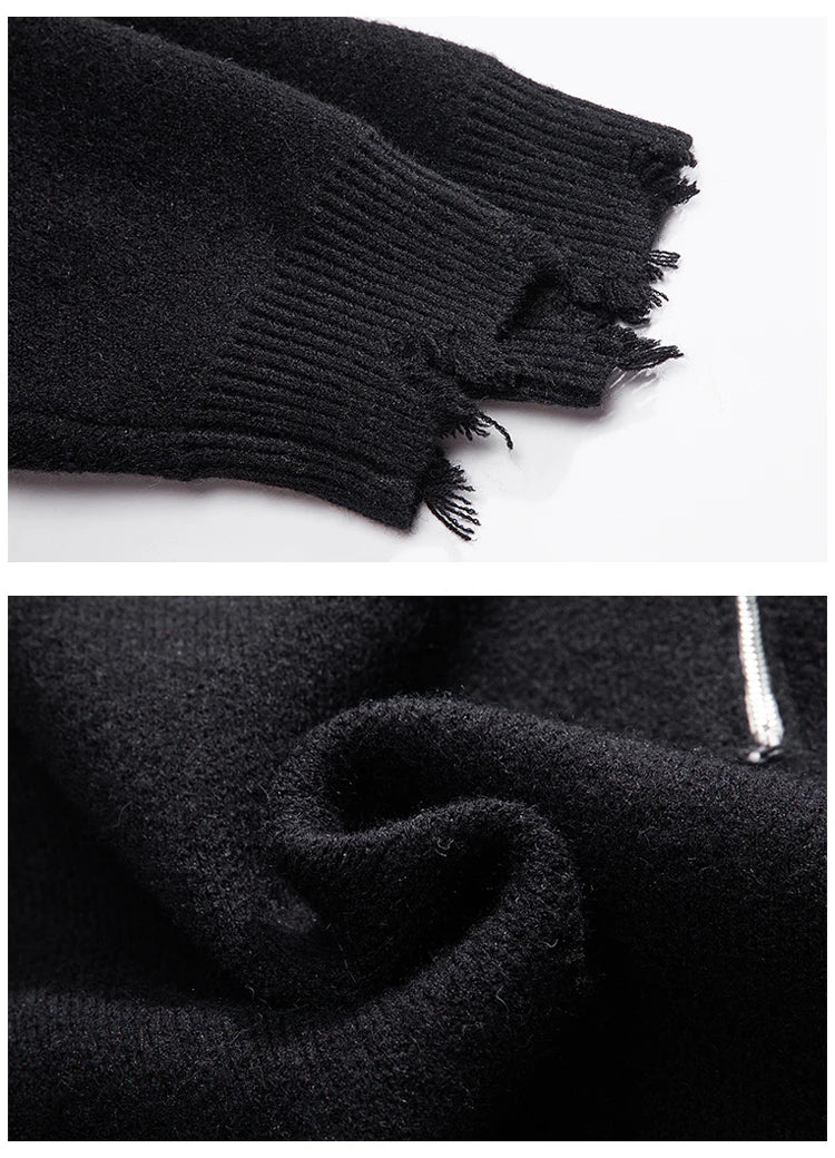 Gothic Men's Sweater Hip Hop Streetwear Long Sleeved Round Neck Tops Oversized Autumn New Knitwear Sweaters Jumpers Street King Limited