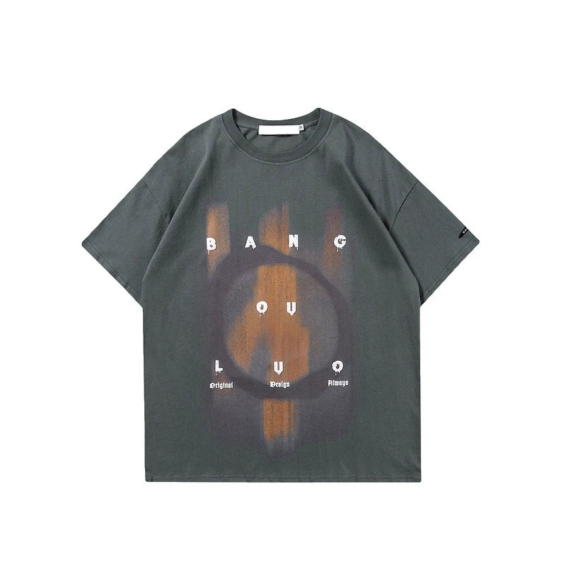 Rainbowtouches 2022 Summer Half-Sleeve T-Shirt Unisex High Street Vintage Graphic T Shirts Loose Casual Street Fashion Hip Hop Street King Limited