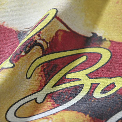 Summer Vintage Retro Style RODMAN Portrait Print High-Street Hip-Pop Cotton Tops T-Shirt Street King Limited