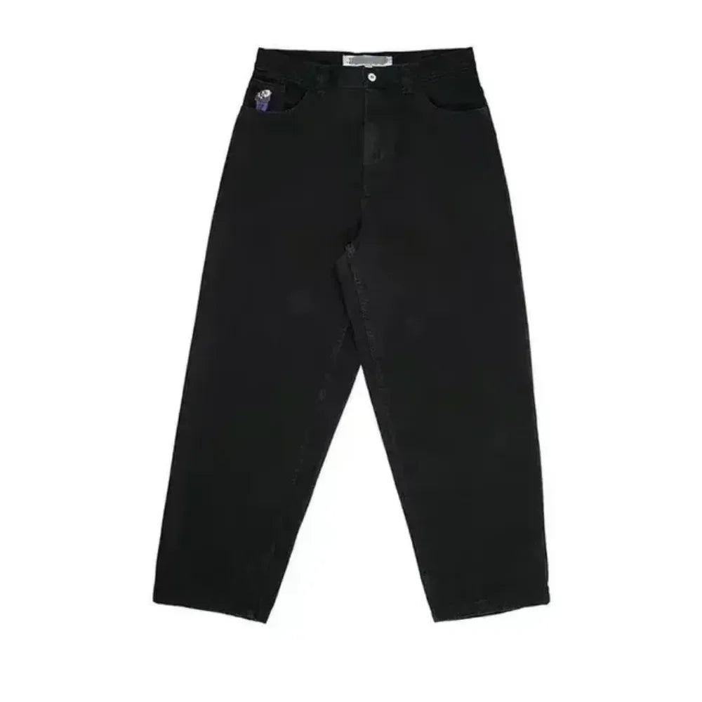 y2k cartoon embroidery retro blue baggy jeans hip hop gothic streetwear polar big boy jeans mens womens fashion wide leg trouser unique jeans style 4553