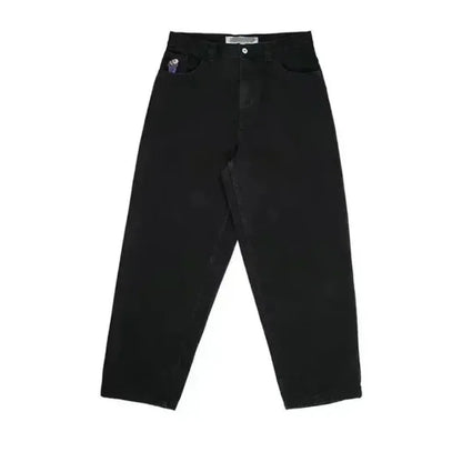 y2k cartoon embroidery retro blue baggy jeans hip hop gothic streetwear polar big boy jeans mens womens fashion wide leg trouser unique jeans style 4553