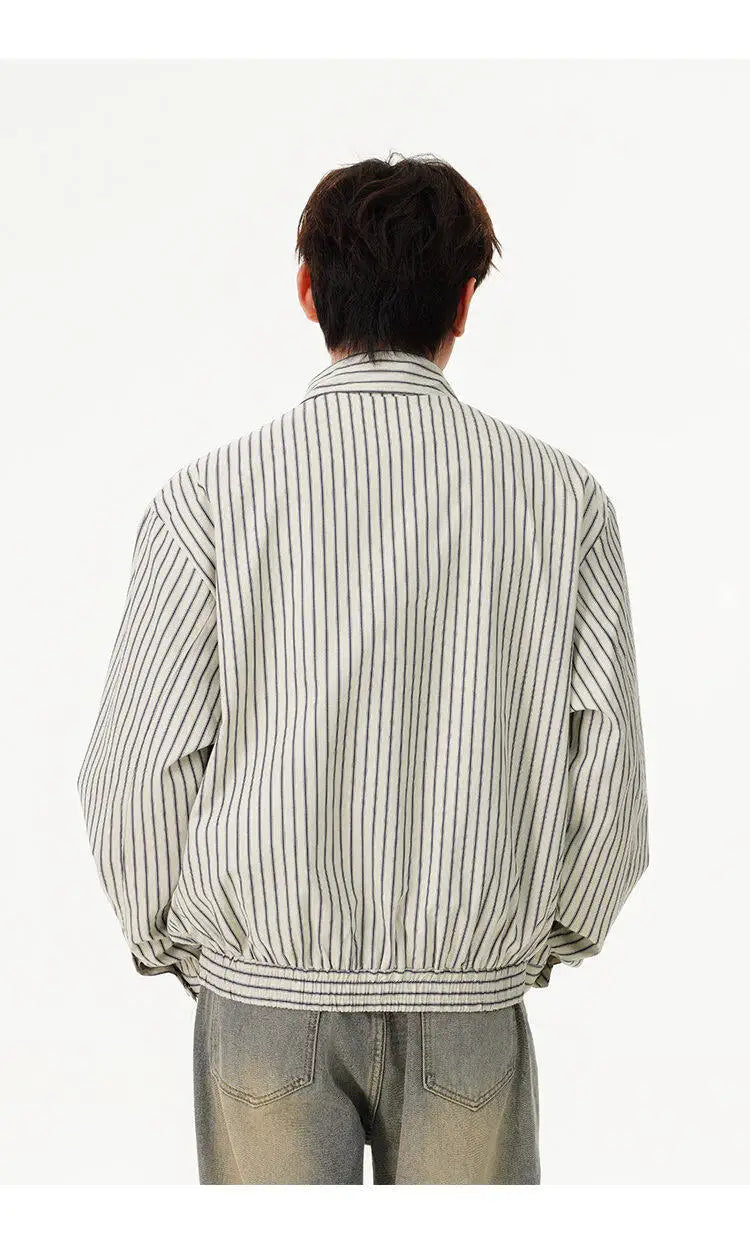 men women spring autumn streetwear fashion loose casual stripe bomber cargo jacket cityboy short coat outerwear unique cargo style 647
