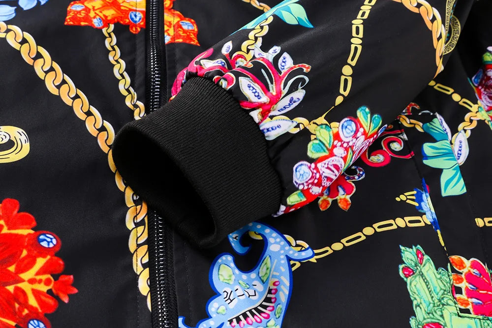 new 2023 luxurious flowers gentleman men geometry heavy baseball coats jackets abstract digital coat warm 433 minimalist street pants
