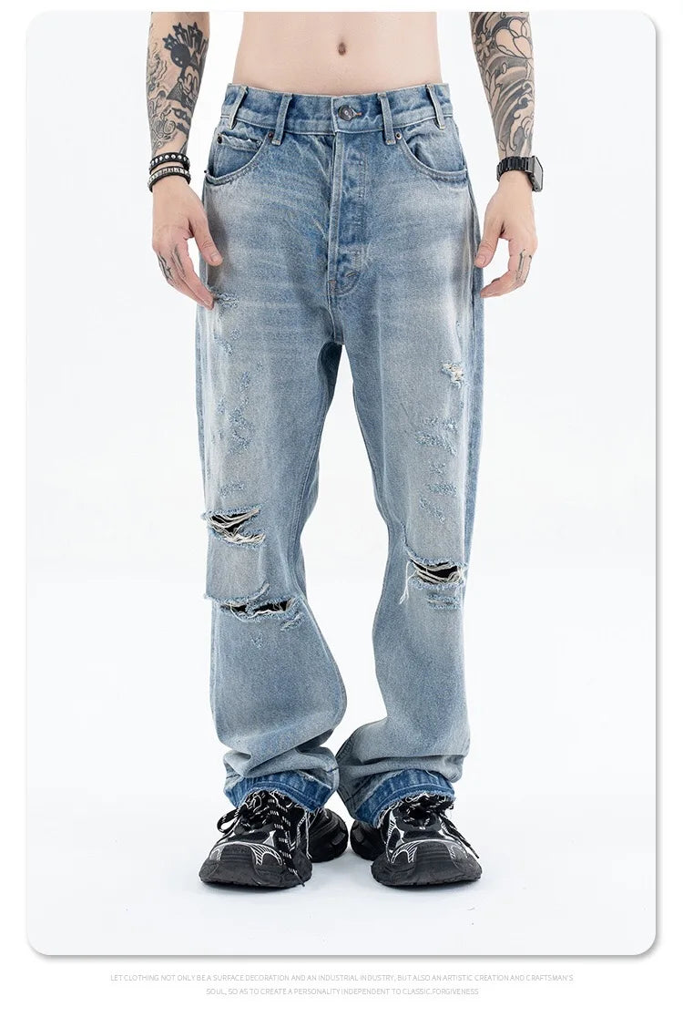 Destroy straight-leg wide jeans Street King Limited