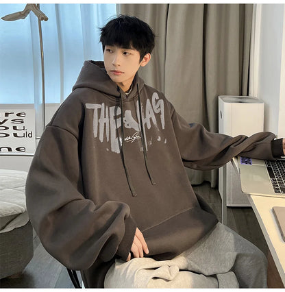 High Street Letter Print Oversized Hoodie Men's New Hip Hop Fashion Hooded Sweatshirt Autumn Y2K Vintage Pullover Hoody Clothes Street King Limited