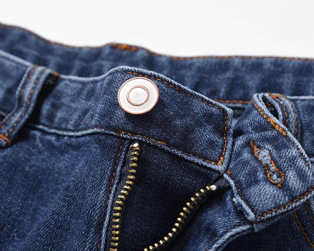 harajuku cut hole ripped patchwork blue jeans for men straight retro streetwear casual denim pants oversized loose trousers unique jeans style 1097