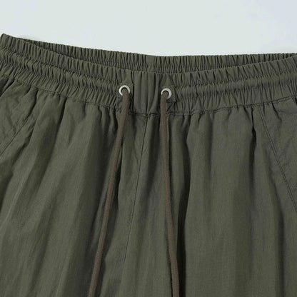 Men Solid Color Pants Y2K Pleated Joggers Baggy Pants Hip Hop Casual Drawstring Waist Quick Drying Trousers Street King Limited
