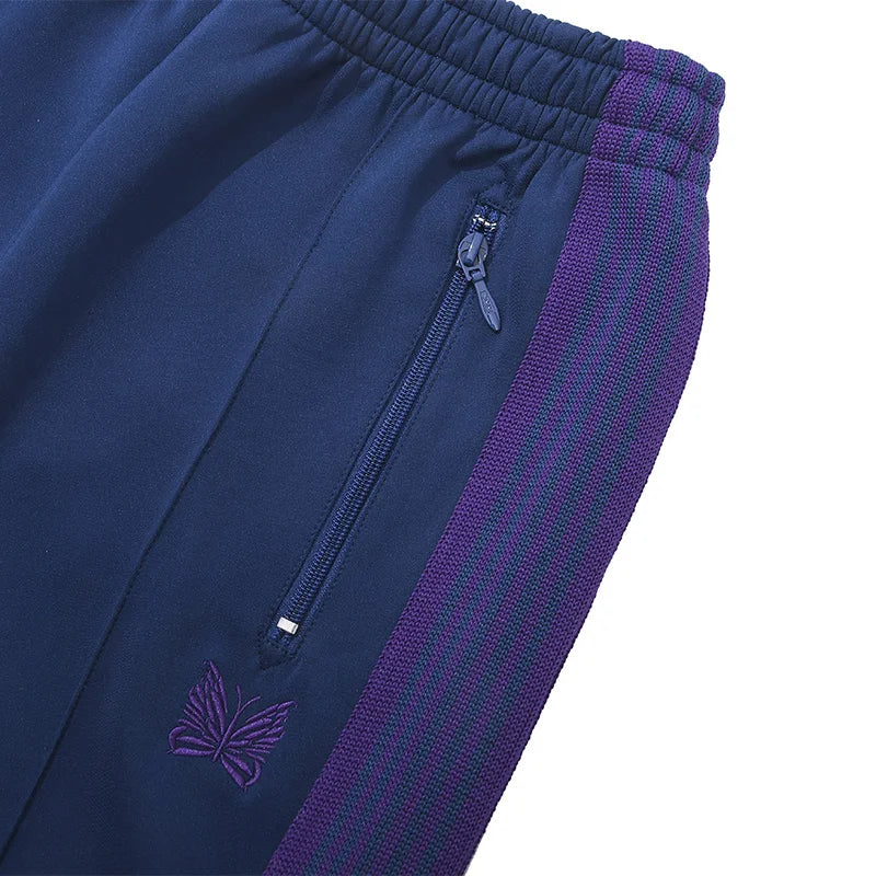 new lake green pants men woman trend loose casual pattern embroidery side edge weaving stripe joggers sweatpants unique joggers style 5215