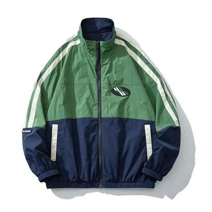 spring korean varsity jacket men women patchwork college coat 2023 color block sport jackets loose windbreaker stand collar unique default style 3282