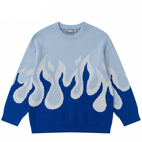 "Water & Fire" Unisex Men Women Streetwear Graphic Sweater Daulet Apparel