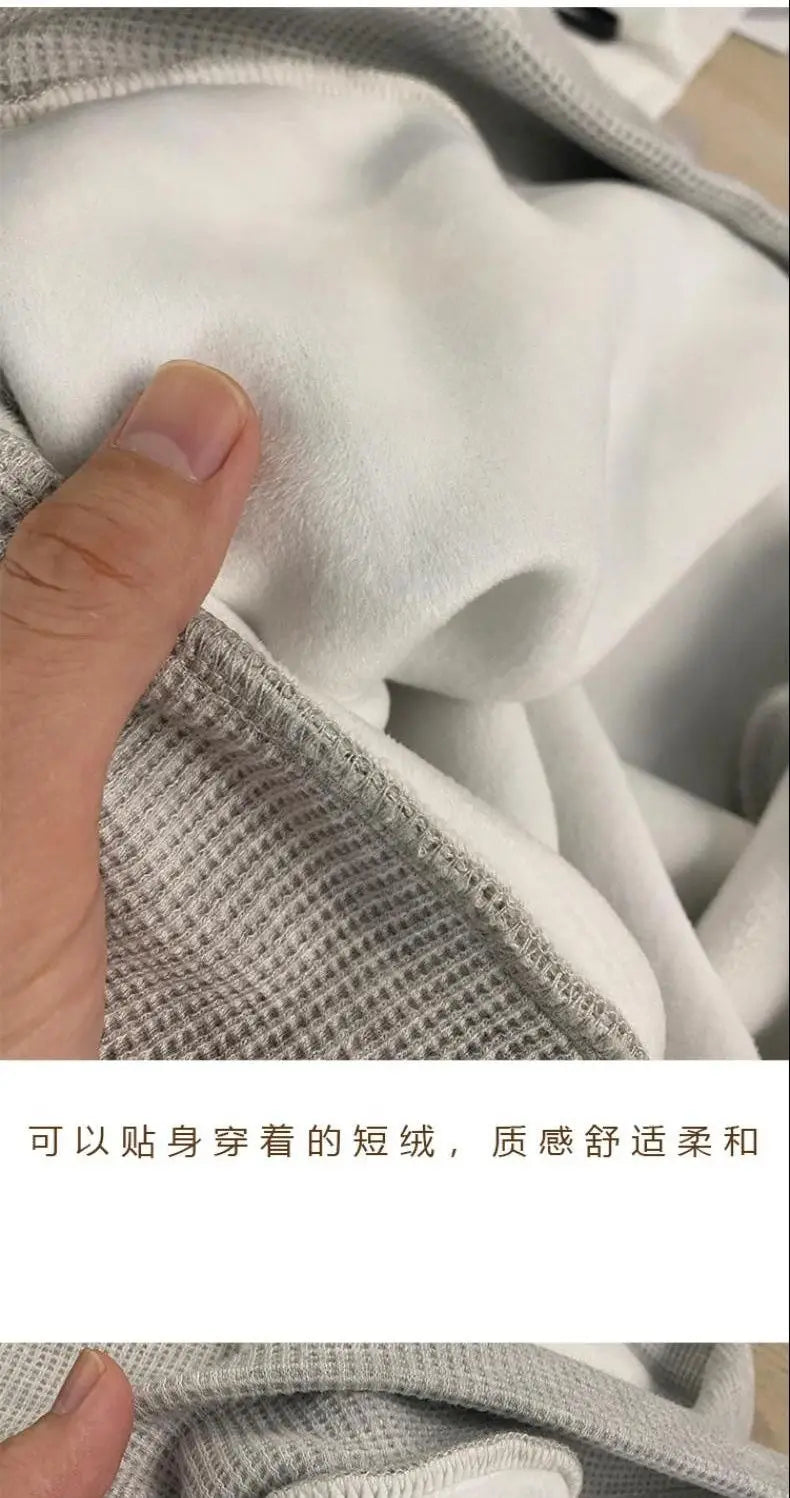 Spring new trendy brand ins loose casual polo lapel sweatshirt men's waffle top long-sleeved T-shirt women clothing y2k tops emo Street King Limited