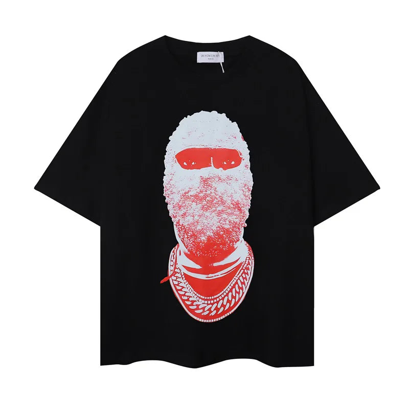 2024ss New IH NOM UH NIT T-shirt Masked Gold Necklace Printing Men Woman Good Quality Chaopai Top Tees Street King Limited