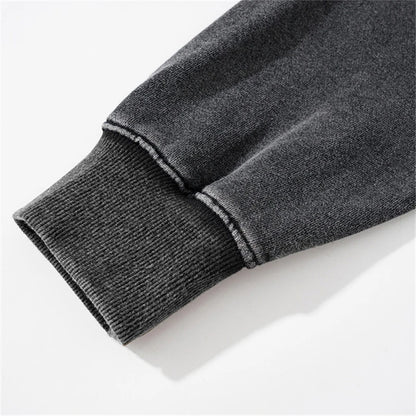 Rainbowtouches Washed Hoodie For Men Vintage Popular Stranger Hip Hop Winter Printing High Street Clothes Black Men's Clothing Street King Limited