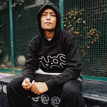 Harajuku Logo Embroidery Thick Fleece Hooded Hoodies for Men and Women Pullover Baggy Casual Sweatshirts Oversized Loose Hoody Street King Limited