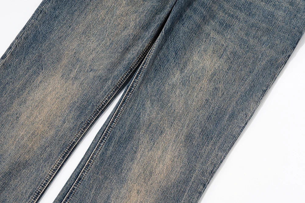 boot cut distressed micro rugged mud dyed jeans unisex straight y2k pantalones hombre casual washed denim pants oversized unique jeans style 1734
