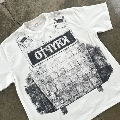 2024 Summer American Retro Personalized Anime Print Oversized Short-sleeved Men Y2k Harajuku Fashion Casual Loose T-shirt Women Street King Limited