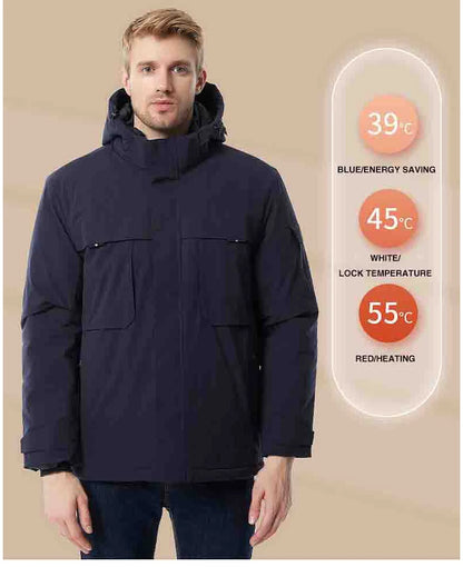 rainbowtouches heating jacket men winter electric heated clothes usb charging waterproof windbreaker heat outdoor skiing coat unique default style 5255