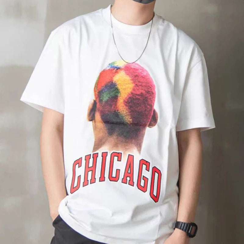 2024ss New IH NOM UH NIT T-shirt Masked Gold Necklace Printing Men Woman Good Quality Chaopai Top Tees Street King Limited