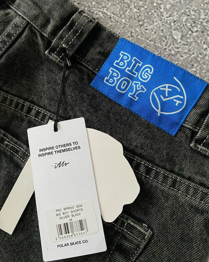 Harajuku Big Boy Embroidery Graphic Pants Retro Hiphop Cartoon Streetwear Denim Shorts Y2k Baggy Jorts Gym Basketball Shorts Men Street King Limited