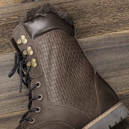 40~48 2023 Genuine Leather Ankle Boot Men Winter Boots Warm Comfortable Non-Slip Snow Boots Men #Dm1578 Street King Limited