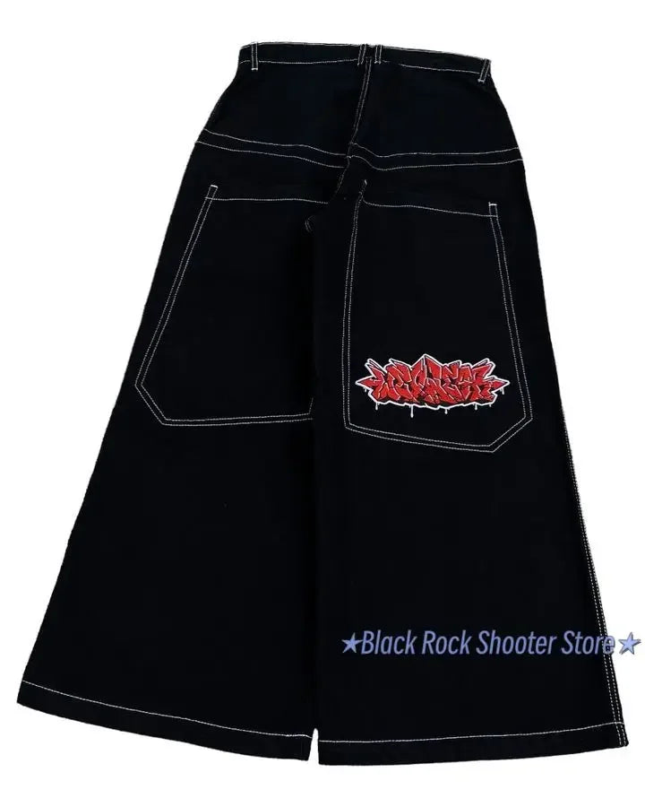 hip hop letter embroidery baggy jeans harajuku y2k streetwear wexwear jeans gothic pants womens high waist wide leg trousers unique jeans style 2016
