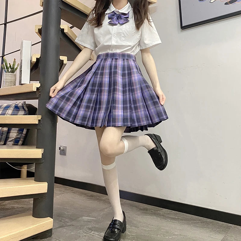Jk Uniforms Gyaru School Uniform for Girl Student Pleated Skirt Uniform Set Women Short Sleeve Bow Tie Seifuku Japanese Style Street King Limited
