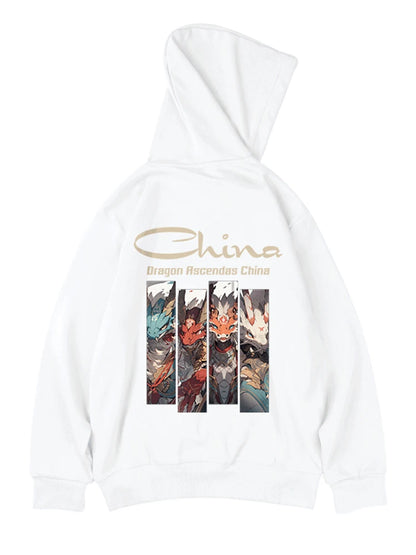 Dragon Ascendas China Graphic Sweatshirts Hombre Hip Hop Fashion Hoodies Oversize Y2K Streetwear Fleece Hoody Printed Clothes Street King Limited