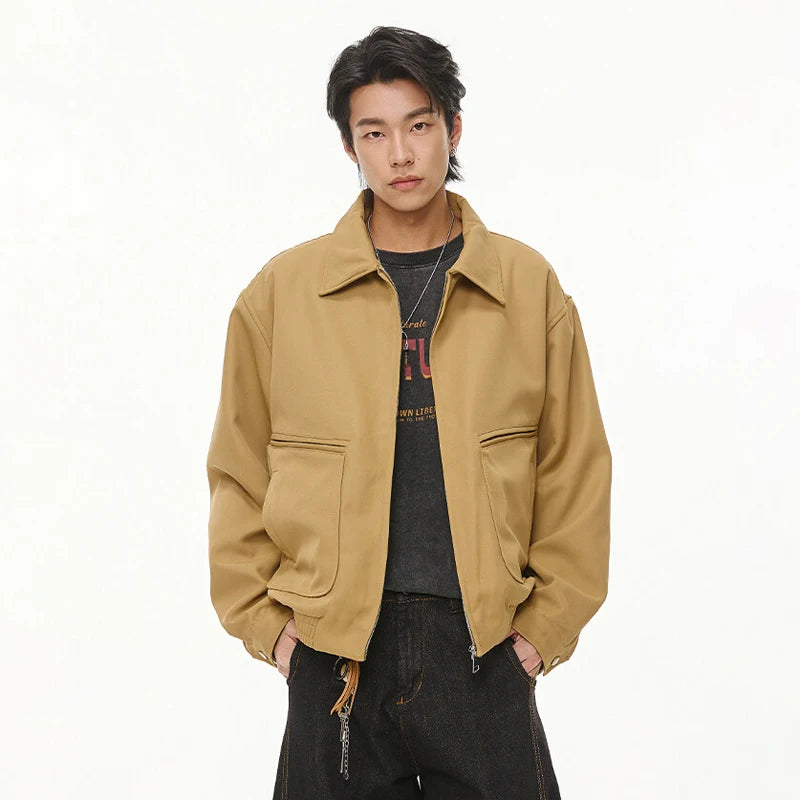 spring retro fashion bomber jacket men loose casual korean streetwear vintage short cargo jacket women autumn coat outerwear military streetwear pants