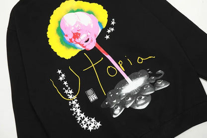 Y2k Cactus Jack Letter Pullover Black Hooded Hoodies for Men and Women Streetwear Ropa Hombre Sudaderas Oversized Sweatshirts Street King Limited