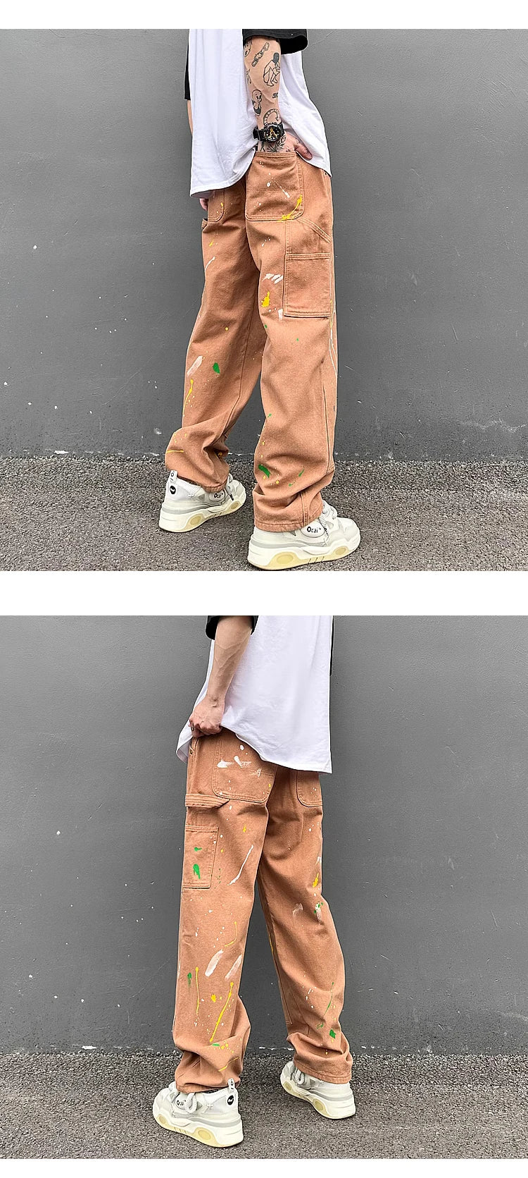 fashion graffiti printed denim jeans mens high street zipper straight jeans hip hop streetwear casual loose joggers jeans pants unique joggers style 512