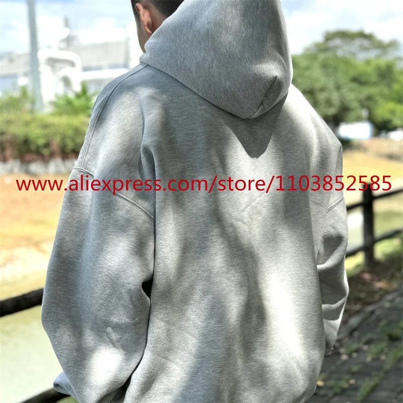 New 2024 Autumn/Winter Vintage Heavy American Hoodie Men's Long Sleeve High Quality Tops High Street Eye Print Casual Fashion Street King Limited