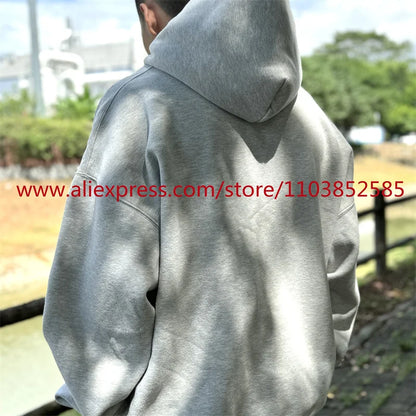 New 2024 Autumn/Winter Vintage Heavy American Hoodie Men's Long Sleeve High Quality Tops High Street Eye Print Casual Fashion Street King Limited