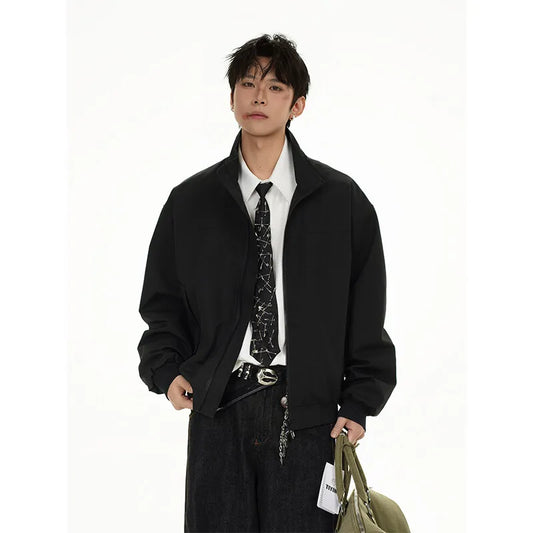 2025 spring new fashion waterproof bomber jacket men streetwear fashion loose casual motorcycle jacke boyfriend cargo coat baggy cargo bottoms