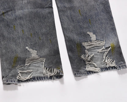 frayed hole distreesed big hole baggy jeans for men and women pantalones hombre streetwear y2k casual denim trousers oversized unique jeans style 5818