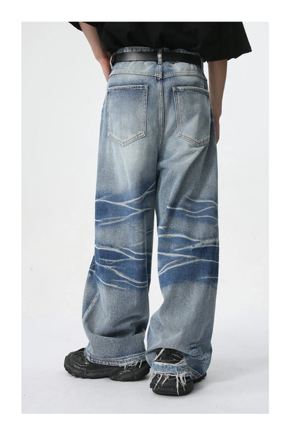 vintage blue baggy jeans man loose straight denim pants harajuku hip hop jeans trousers men unique jeans style 4719
