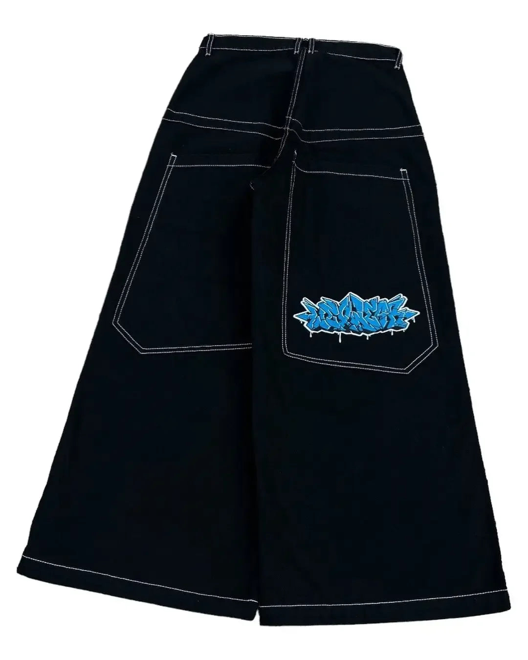 wexwear embroid baggy jeans harajuku hip hop graphic high waist wide trouser streetwear y2k jeans men women gothic black pants unique jeans style 1872