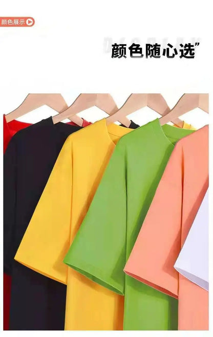 Pure cotton short-sleeved large size versatile T-shirt women's loose new student top trendy women clothing y2k tops emo clothes Street King Limited