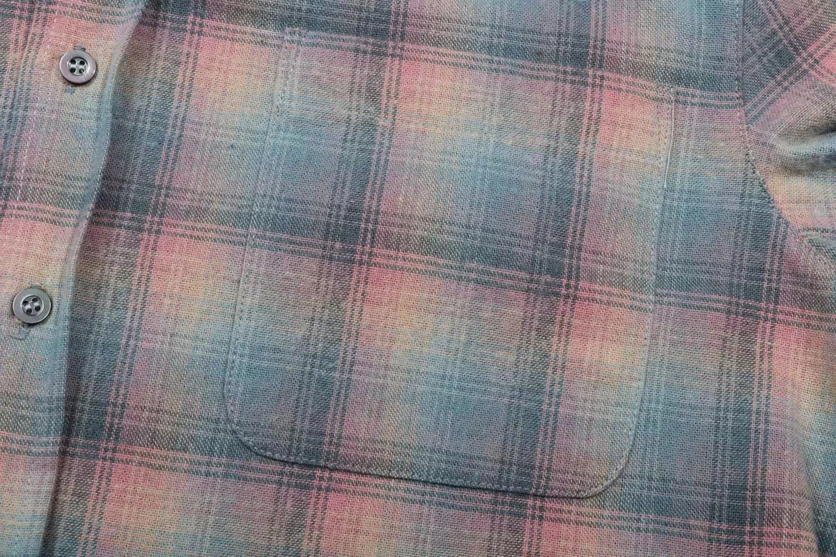 New 2023 Men Luxurious Rainbow plaid Fashion Cotton Casual Shirts Shirt High Pocket Long-sleeves Size 46 48 50 52#684 Street King Limited