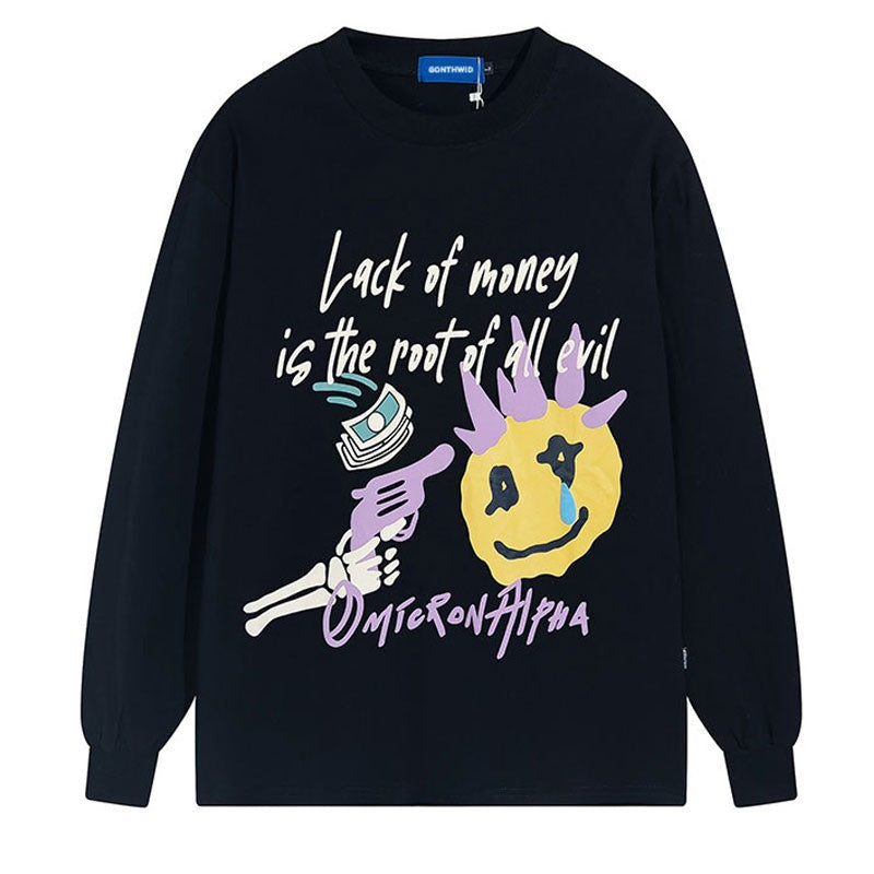 "Lack Of Money" Unisex Men Women Streetwear Graphic Sweatshirt Daulet Apparel